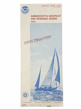 VTG NOAA Nautical Chart 13294 Maine Damariscotta Sheepscot Kennebec River